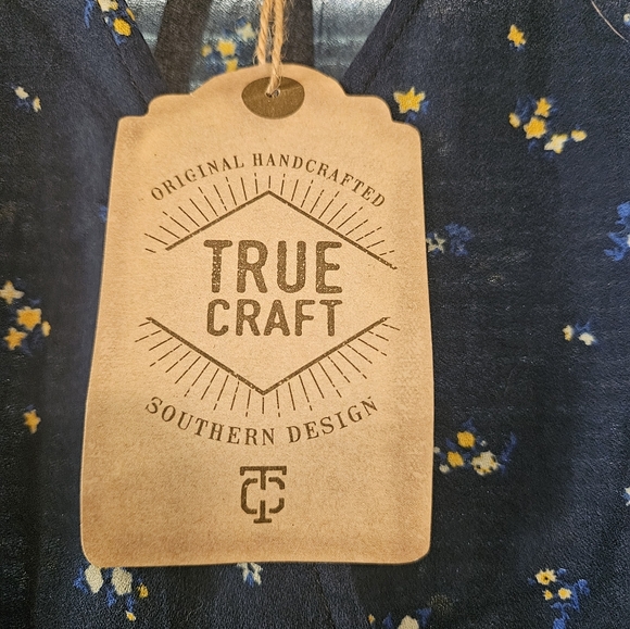 True Craft Navy XL Blue Floral Sleeveless Dress - Picture 4 of 7